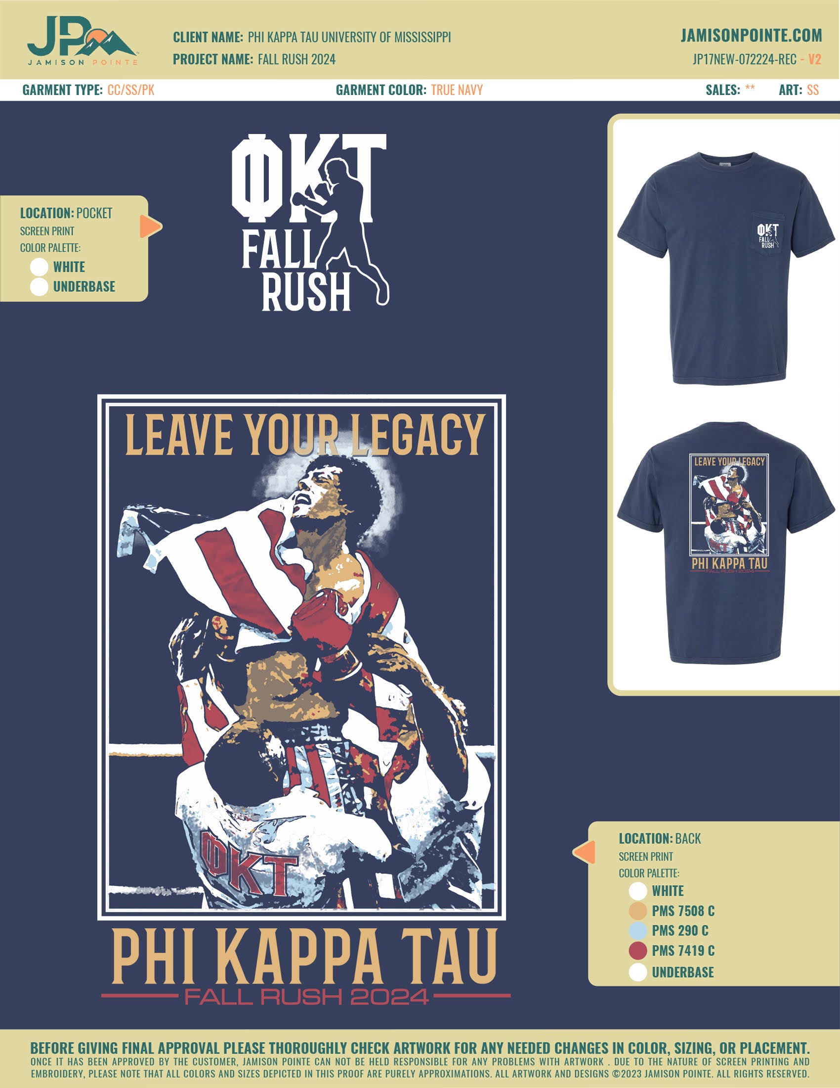 Phi Kappa Tau University of Mississippi Fall Rush T-Shirt 