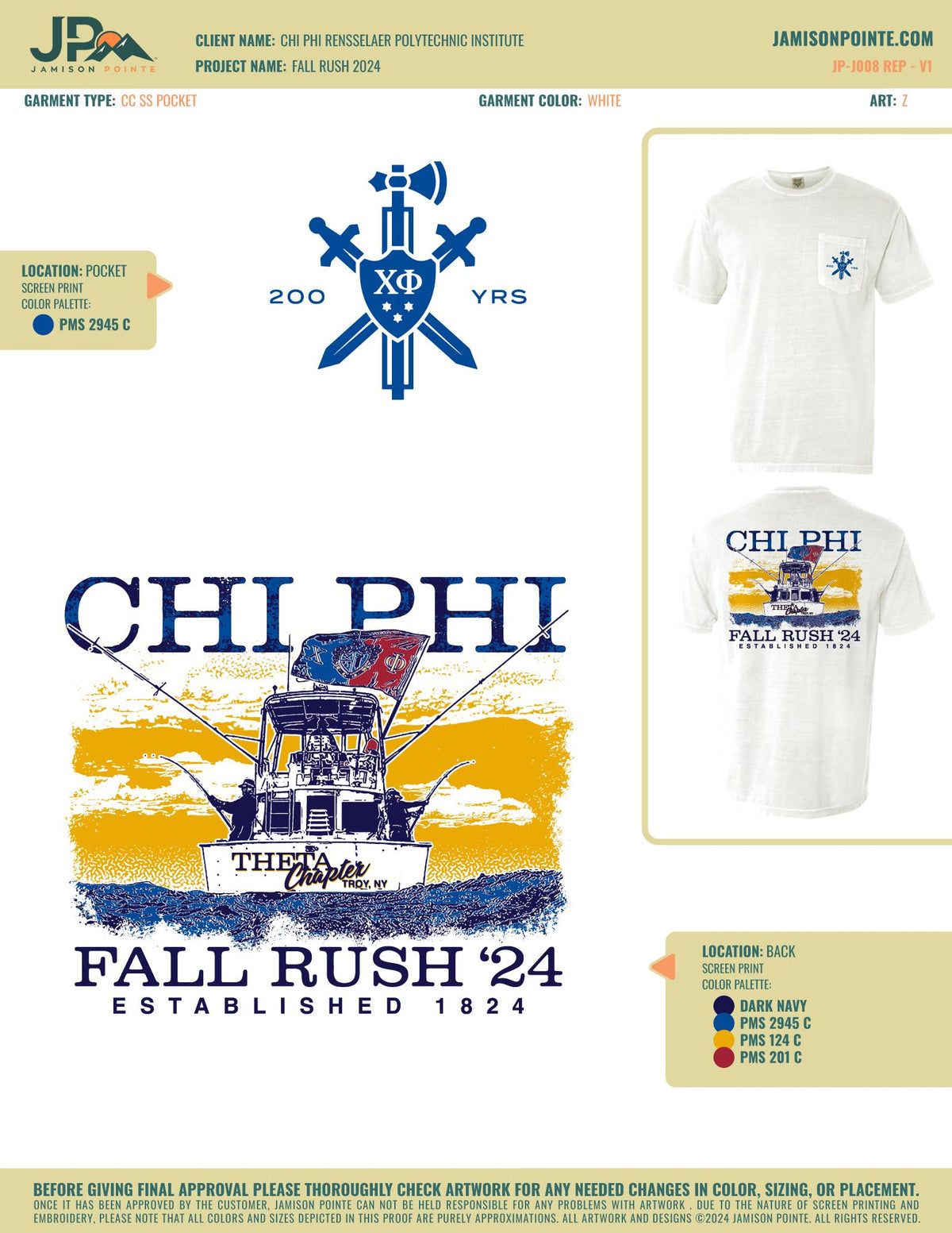 Chi Phi Rensselaer Polytechnic Institute Fall Rush T-Shirt