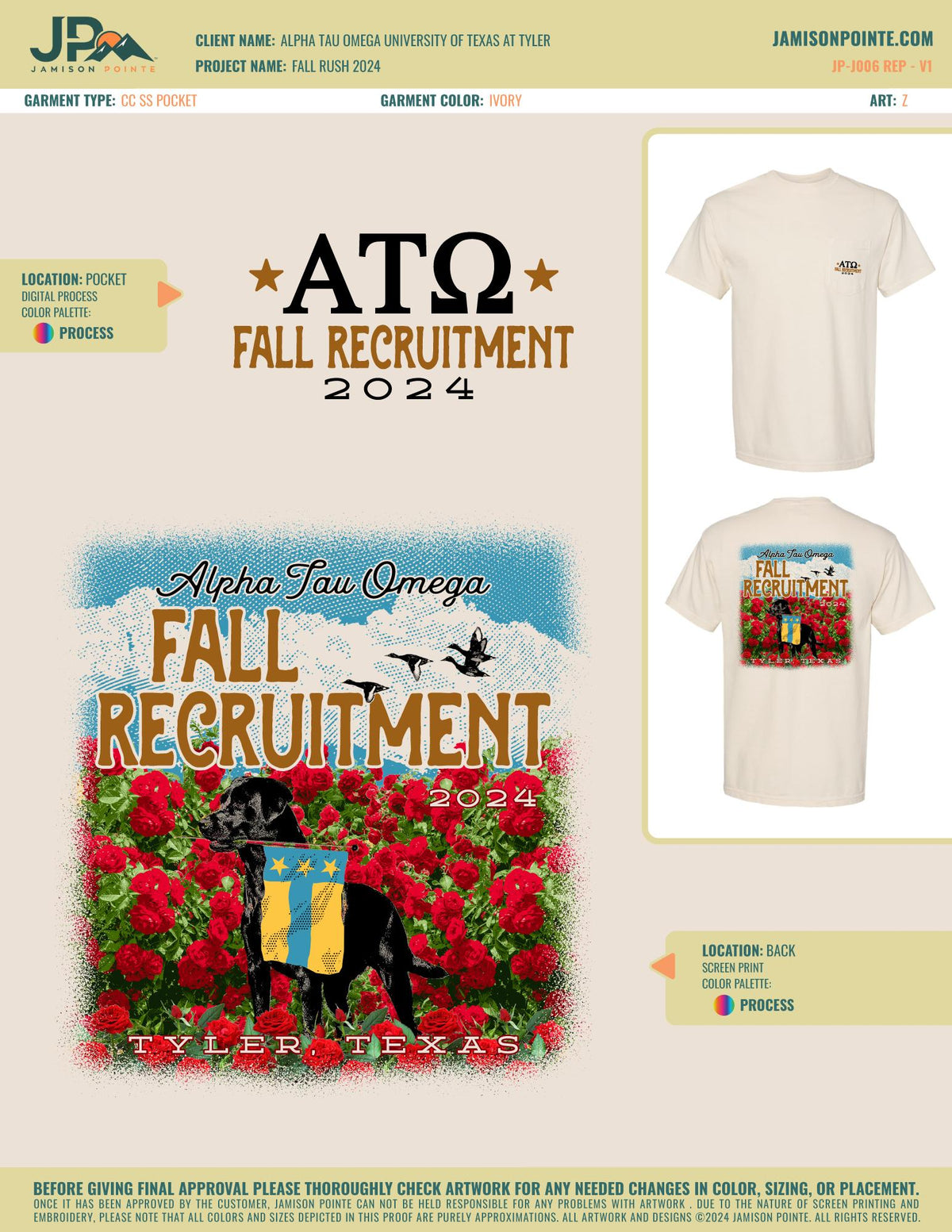 Alpha Tau Omega University of Texas at Tyler Fall Rush T-Shirt