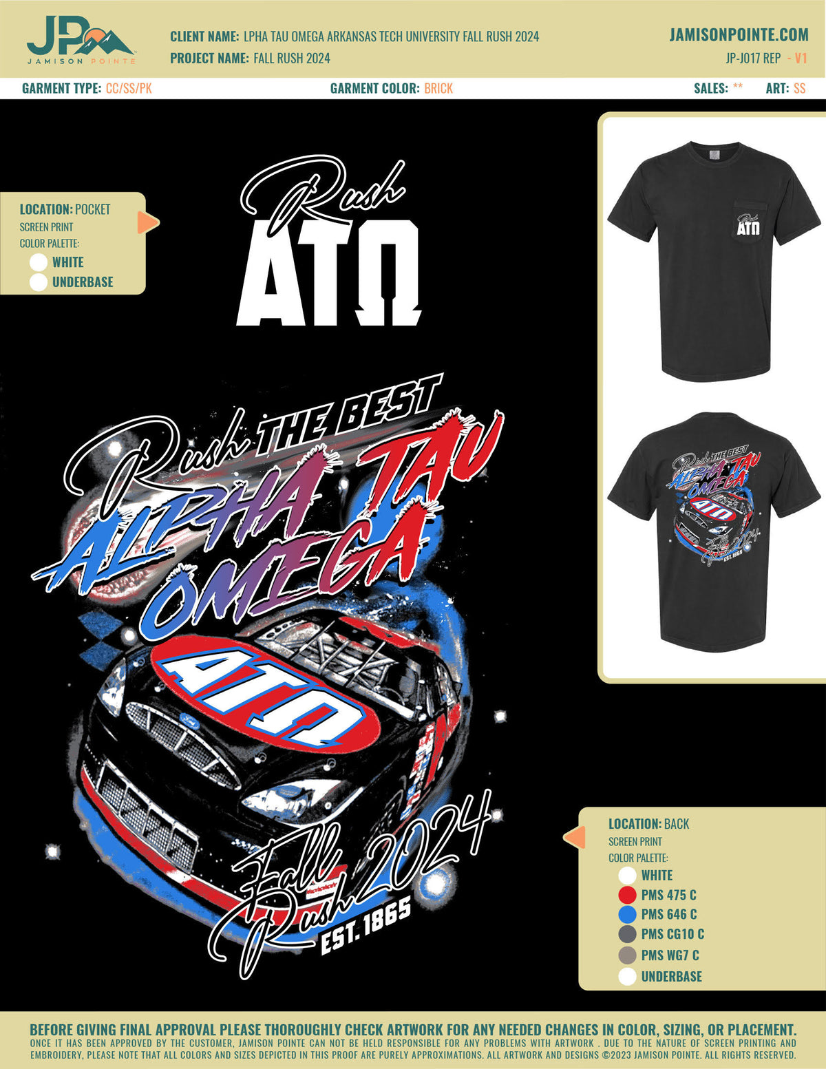 Alpha Tau Omega Arkansas Tech University Fall Rush T-Shirt