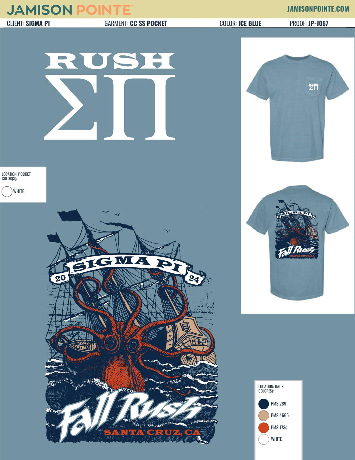 Sigma Pi University of California Santa Cruz Fall Rush T-Shirt