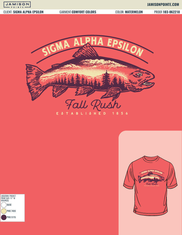 Sigma Alpha Epsilon Mountain Fish T-Shirt