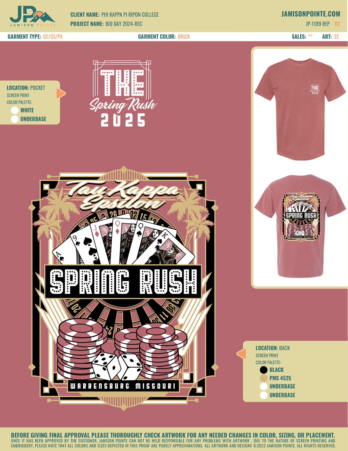 Tau Kappa Epsilon University of Central Missouri Spring Rush T-Shirt