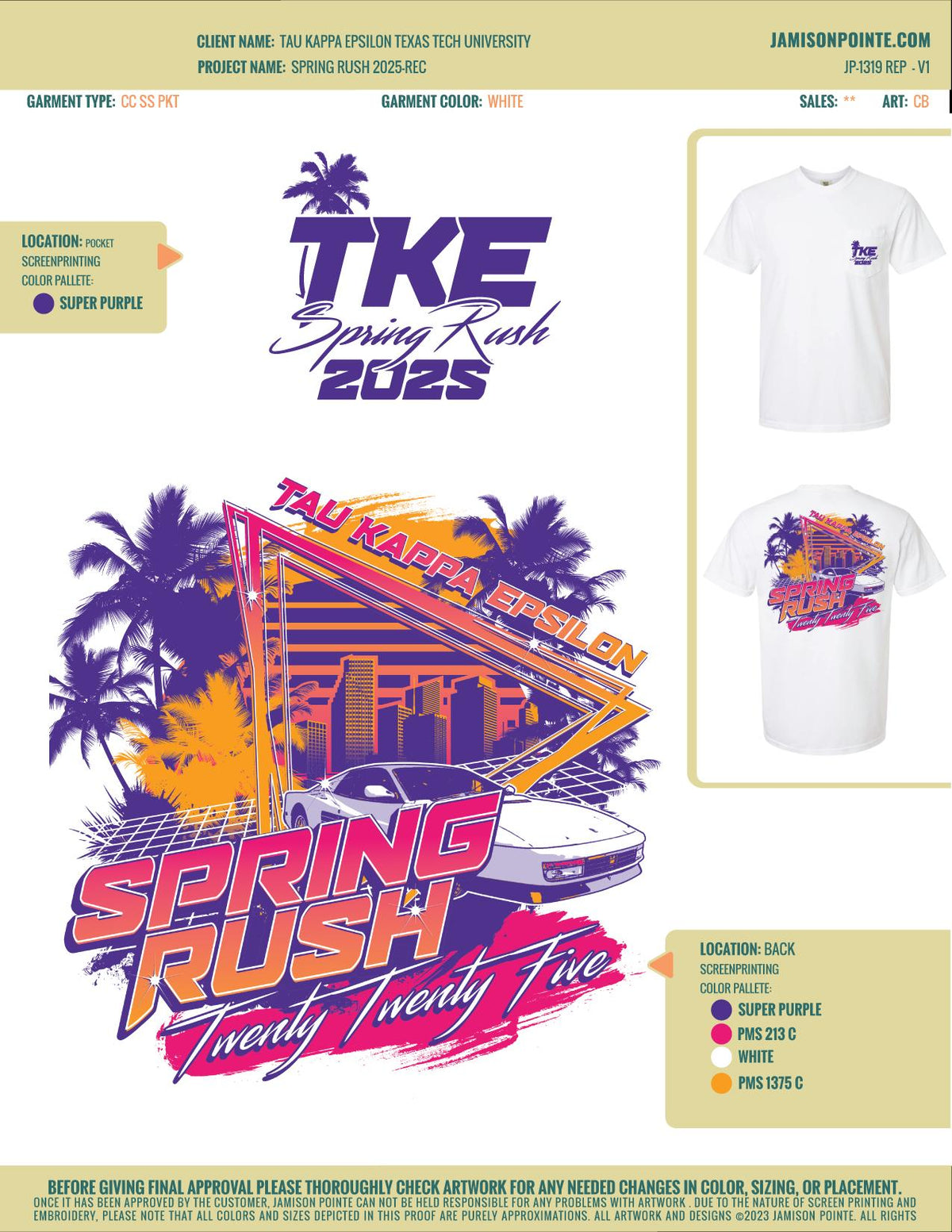 Tau Kappa Epsilon Texas Tech University Spring Rush T-Shirt