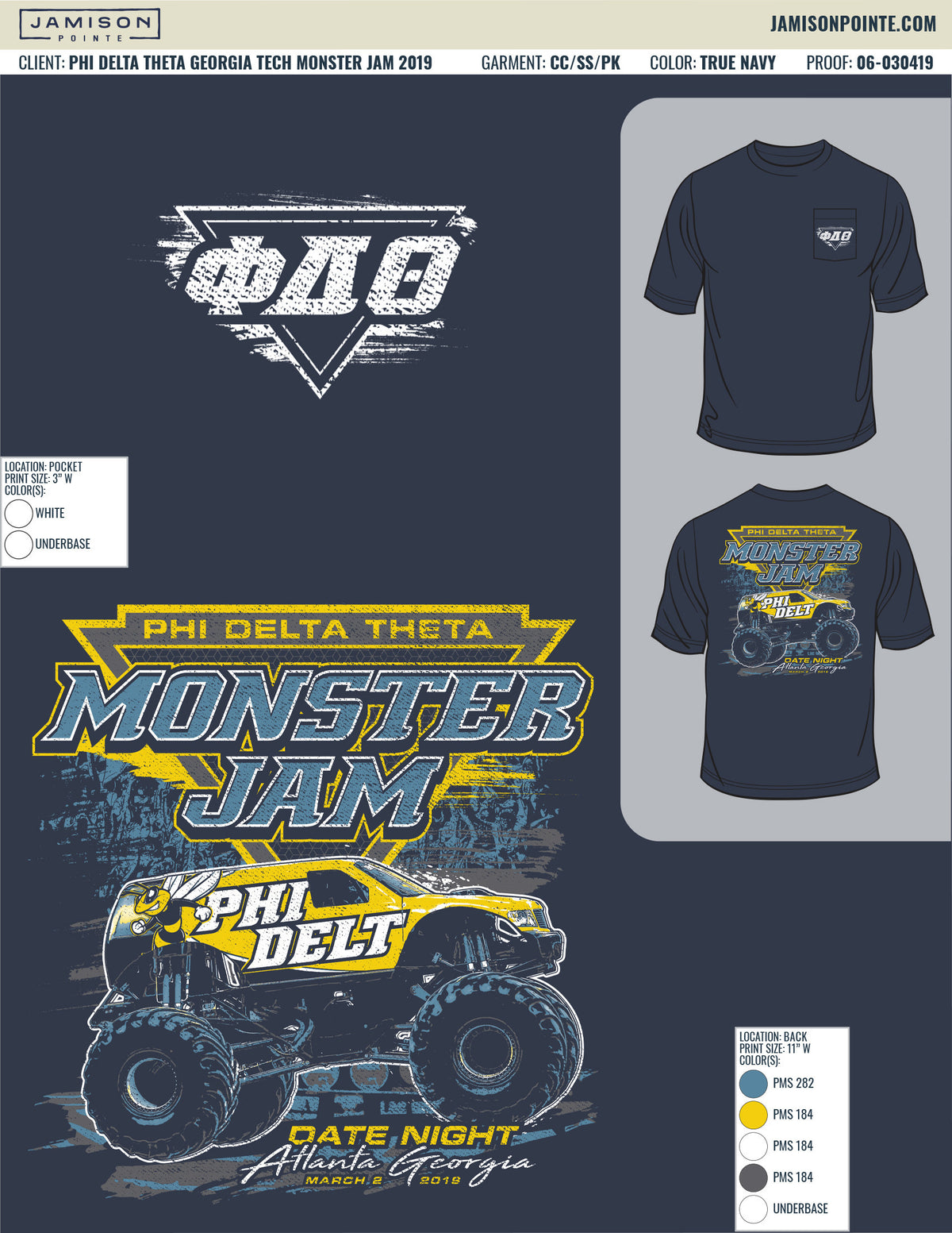 Phi Delta Theta Georgia Tech Monster Jam T-Shirt
