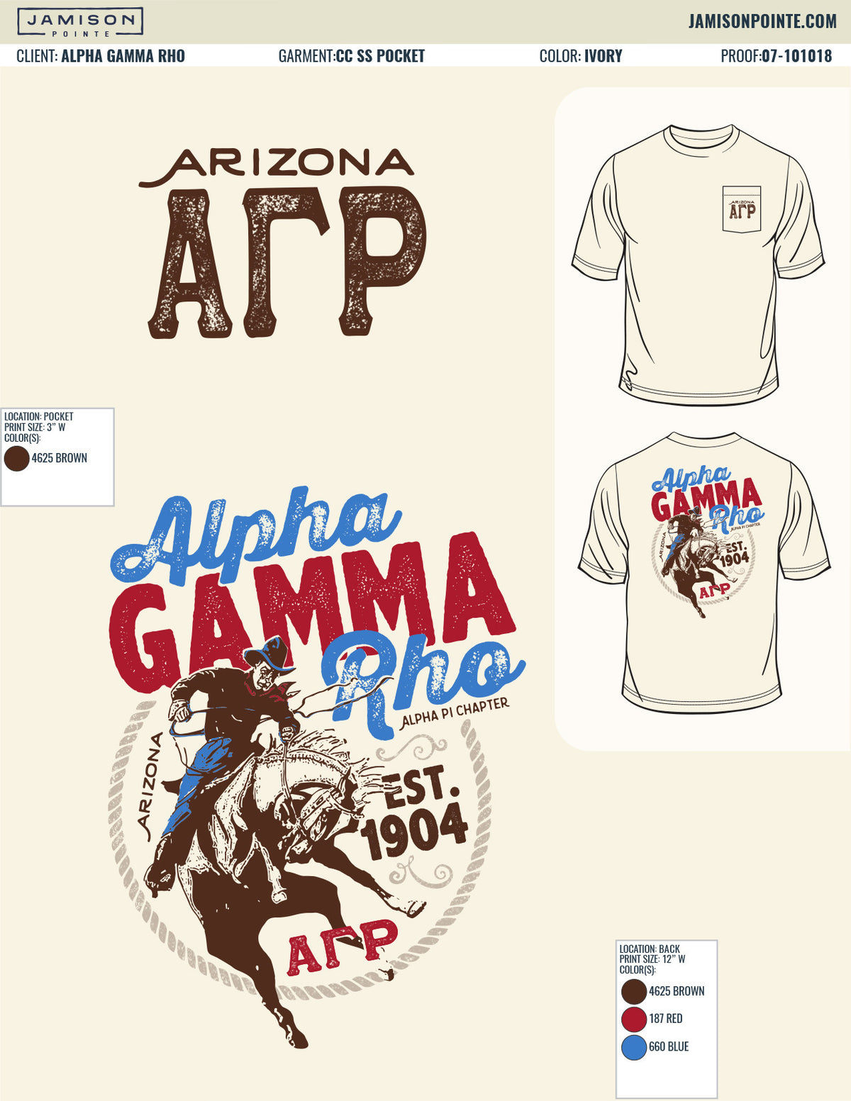 Alpha Gamma Rho University of Arizona Rodeo T-Shirt