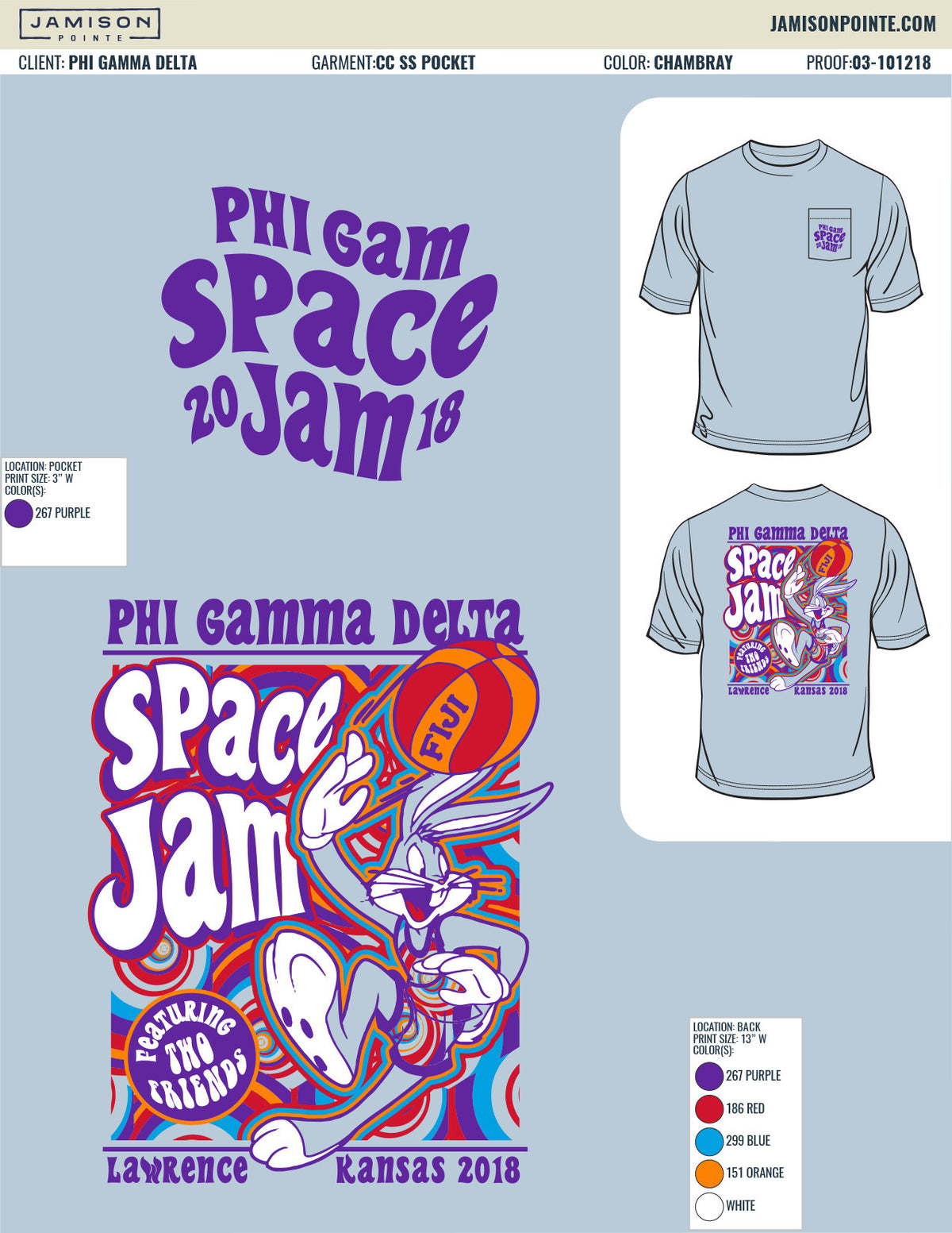 Phi Gamma Delta University of Kansas Space Jam T-Shirt