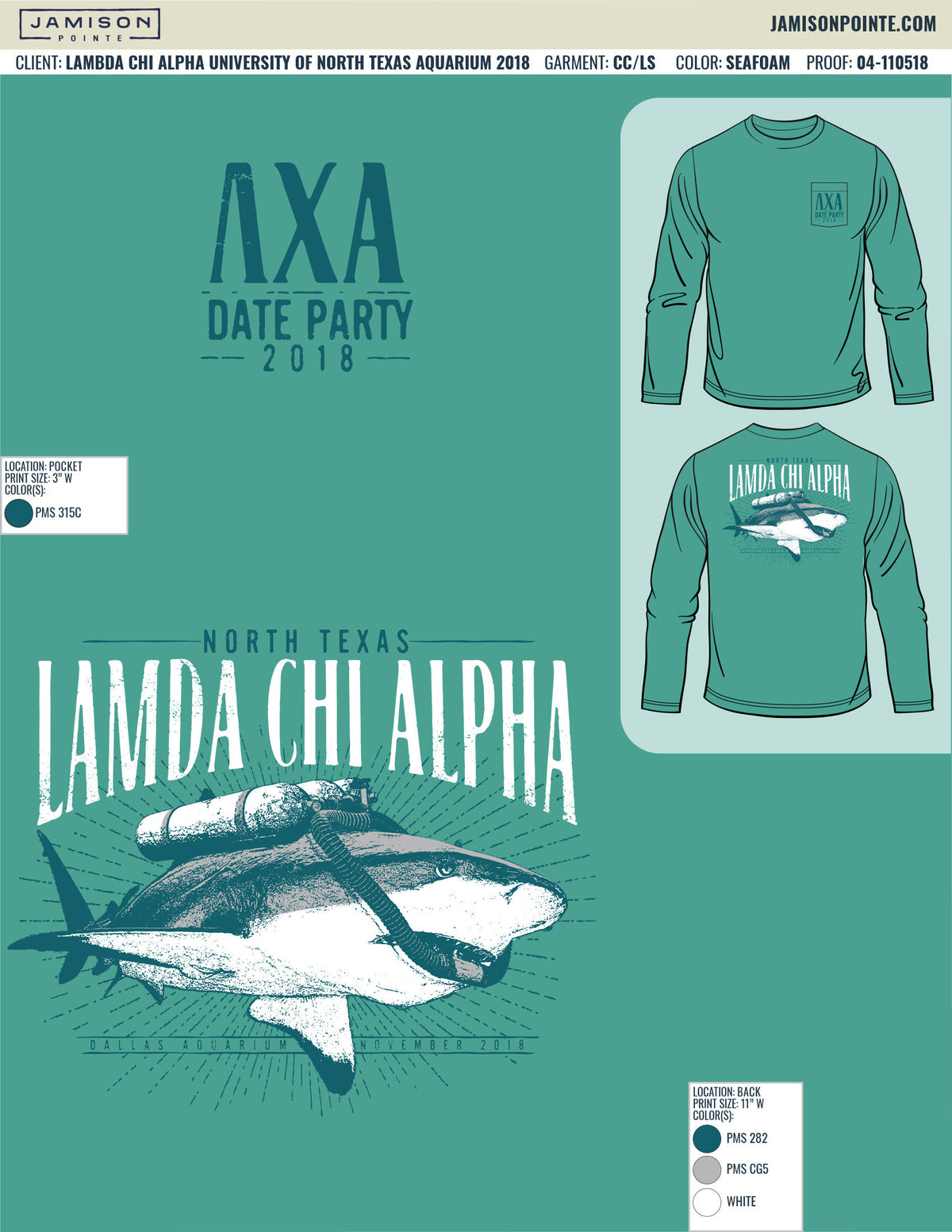 Lambda Chi Alpha University of North Texas Aquarium T-Shirt
