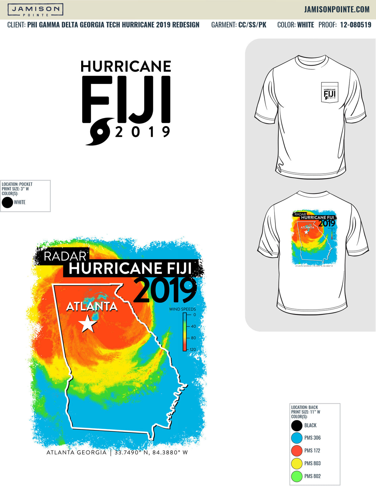 Phi Gamma Delta Georgia Tech Hurricane T-Shirt