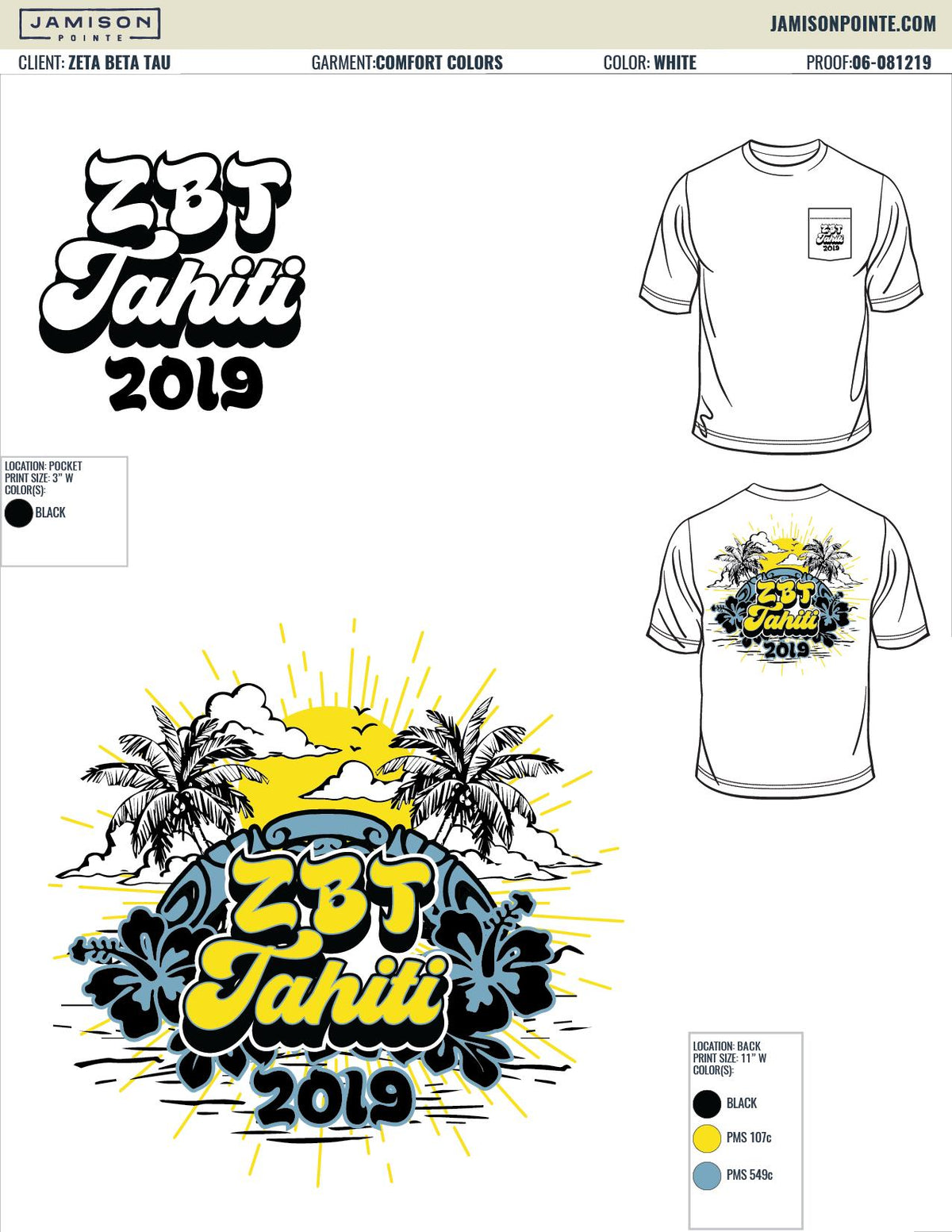 Zeta Beta Tau University of Missouri Tahiti T-Shirt