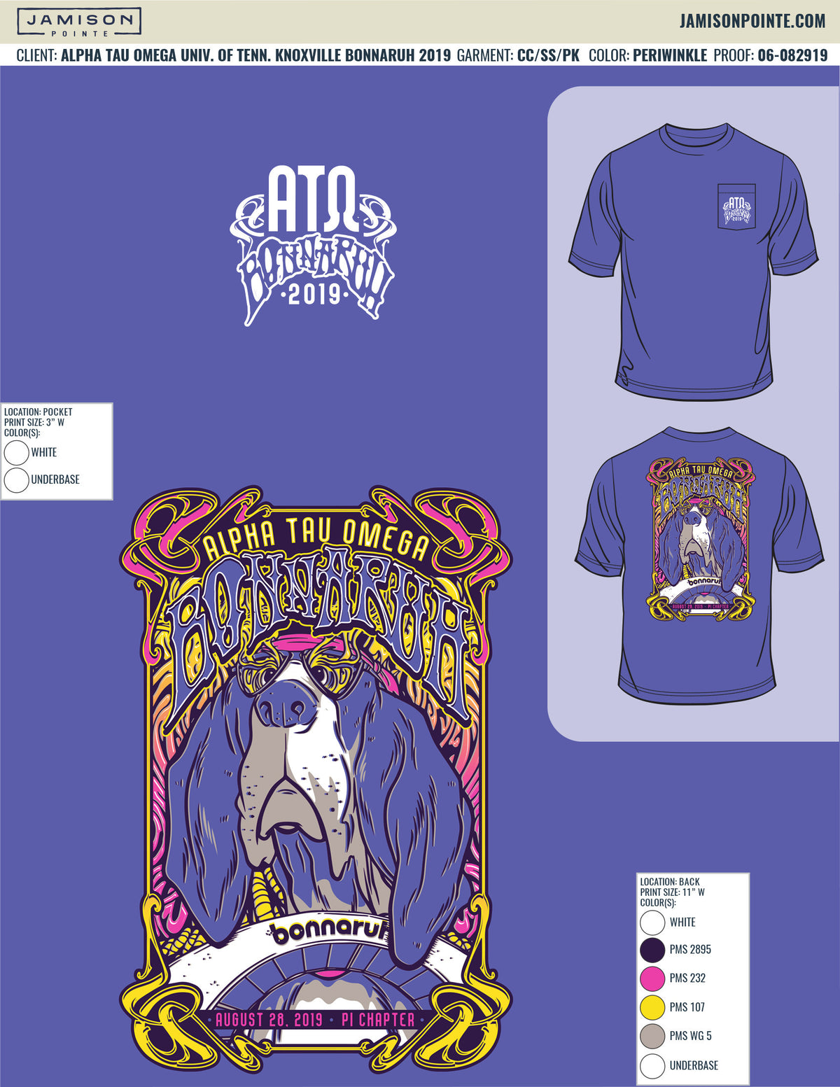 Alpha Tau Omega University of Tennessee Knoxville Bonnaruh T-Shirt