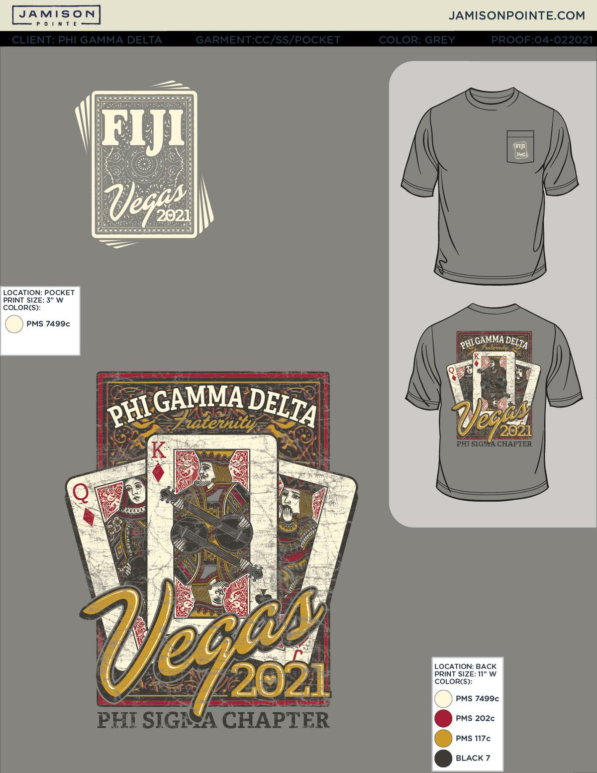 Phi Gamma Delta Florida State University Vegas T-Shirt
