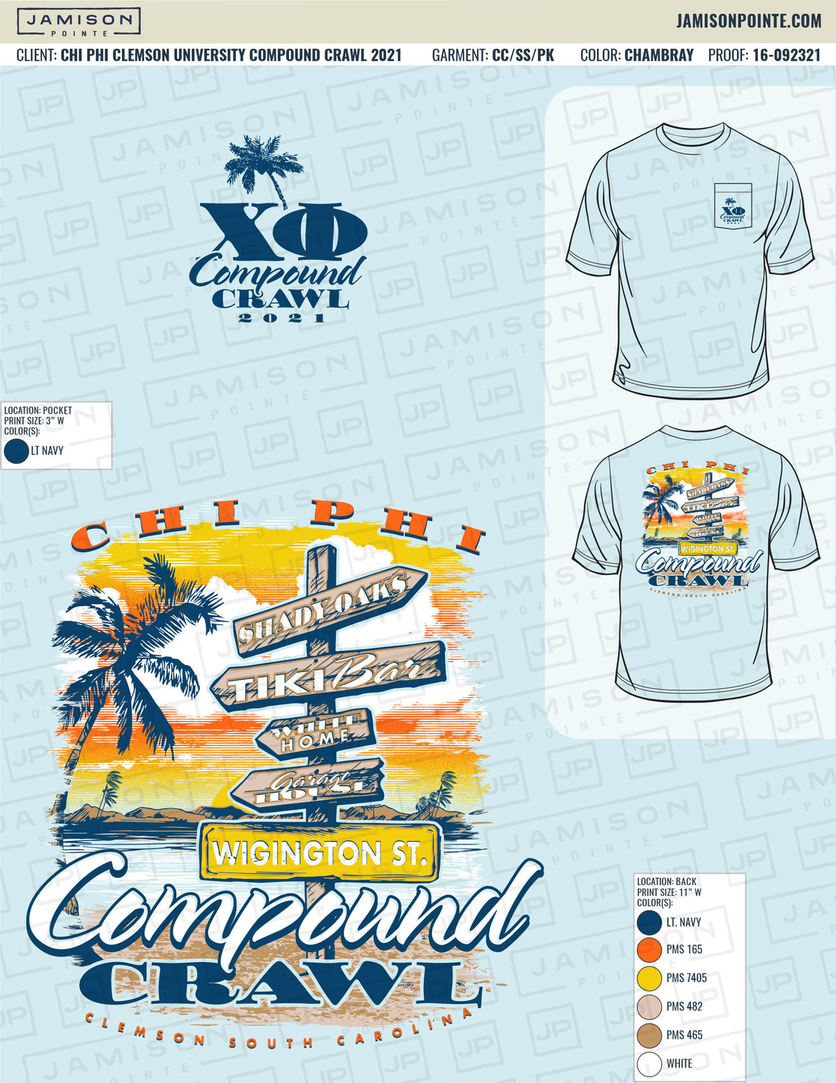 Chi Phi Clemson University Compound Crawl T-Shirt