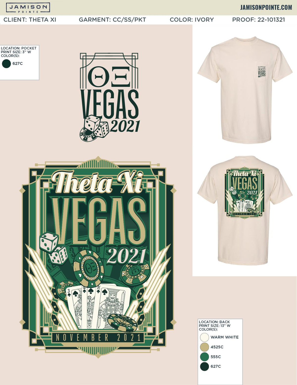 Theta Xi University of Arizona Vegas T-Shirt