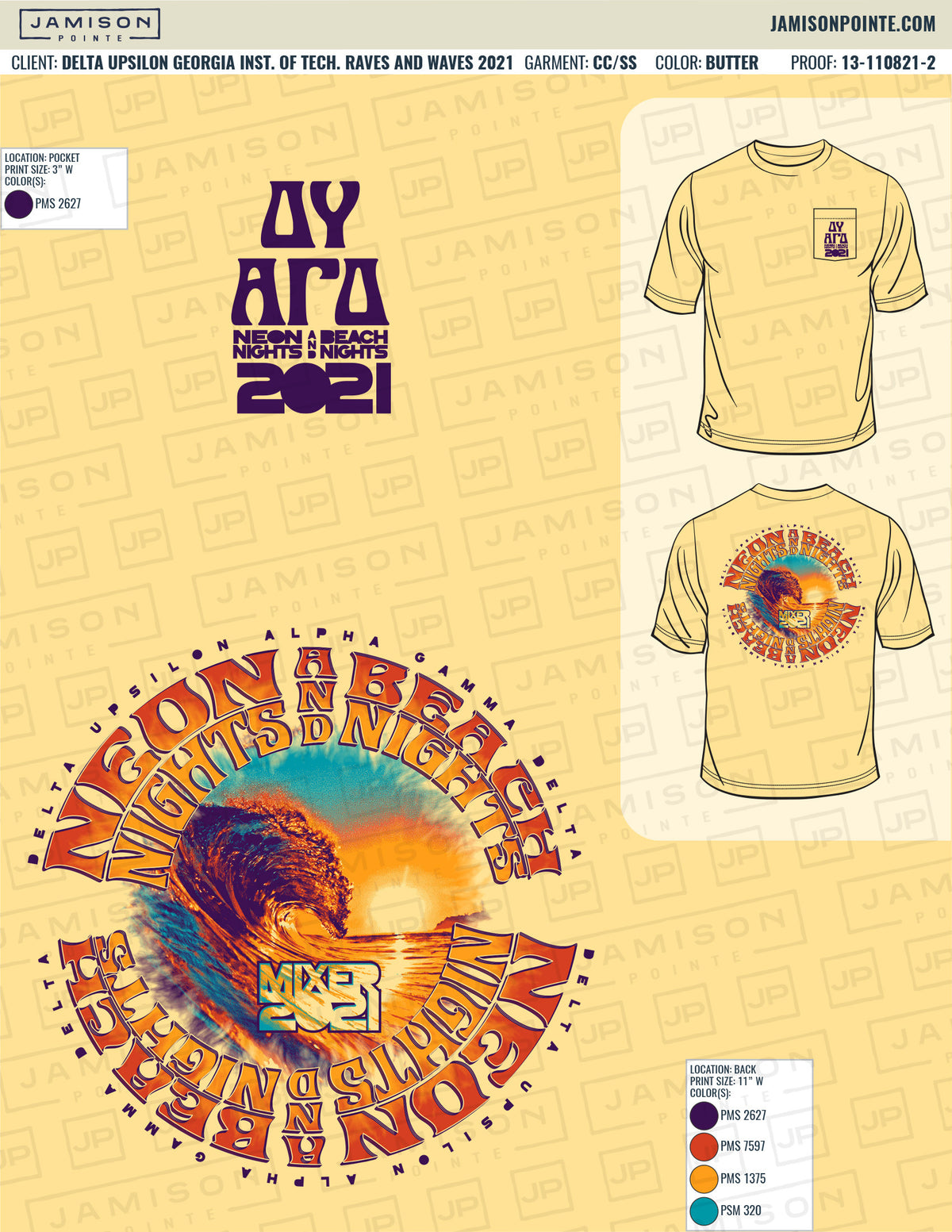 Delta Upsilon Georgia Institute of Technology Raves and Waves T-Shirt