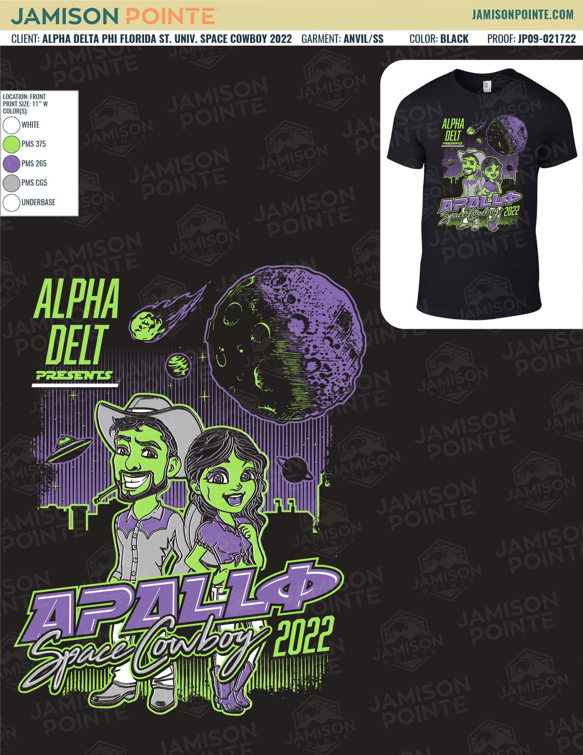Alpha Delta Phi Florida State University Space Cowboy T-Shirt
