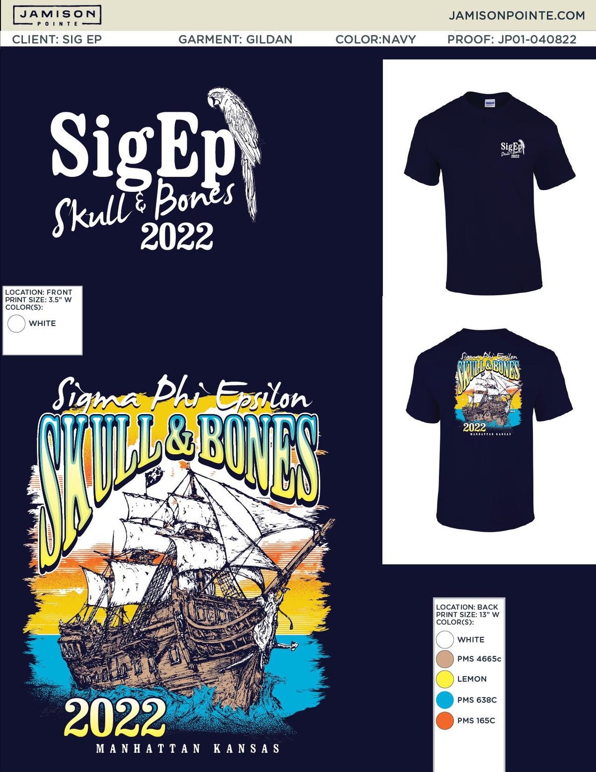 Sigma Phi Epsilon Kansas State University Skull Bones T-Shirt