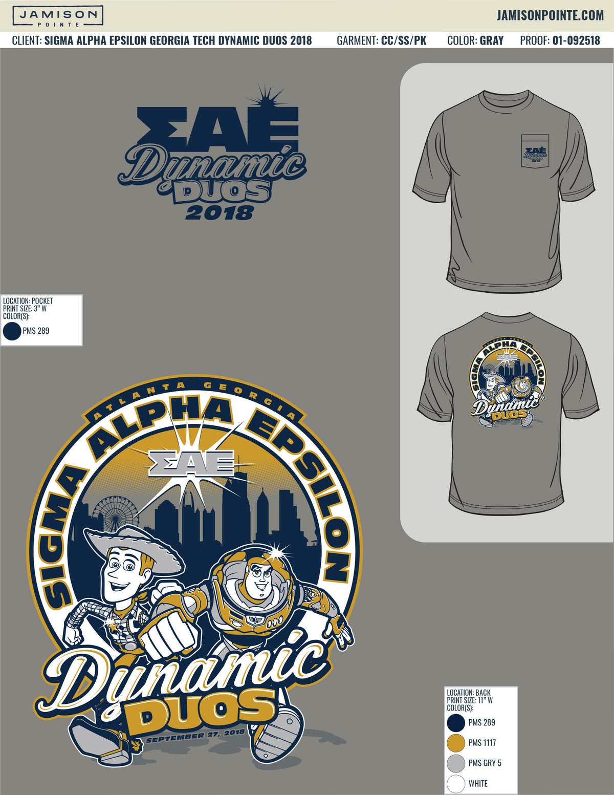 Sigma Alpha Epsilon Georgia Tech Dynamic Duos T-Shirt