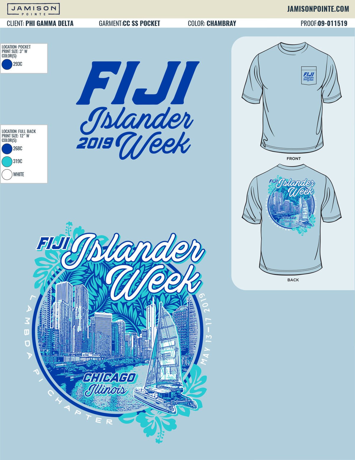 Phi Gamma Delta DePaul University Islander T-Shirt
