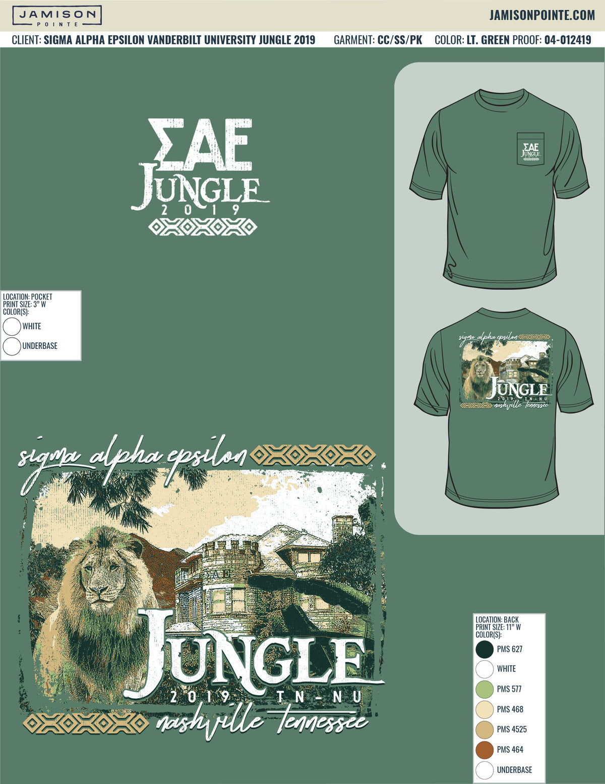Sigma Alpha Epsilon Vanderbilt University Jungle T-Shirt