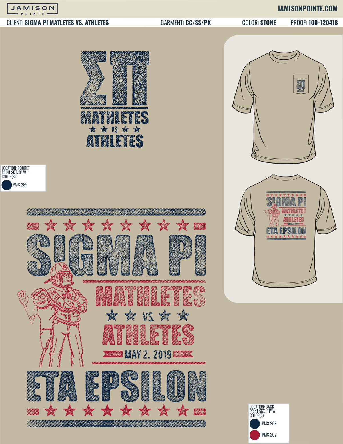 Sigma Pi Mathletes vs. Athletes T-Shirt