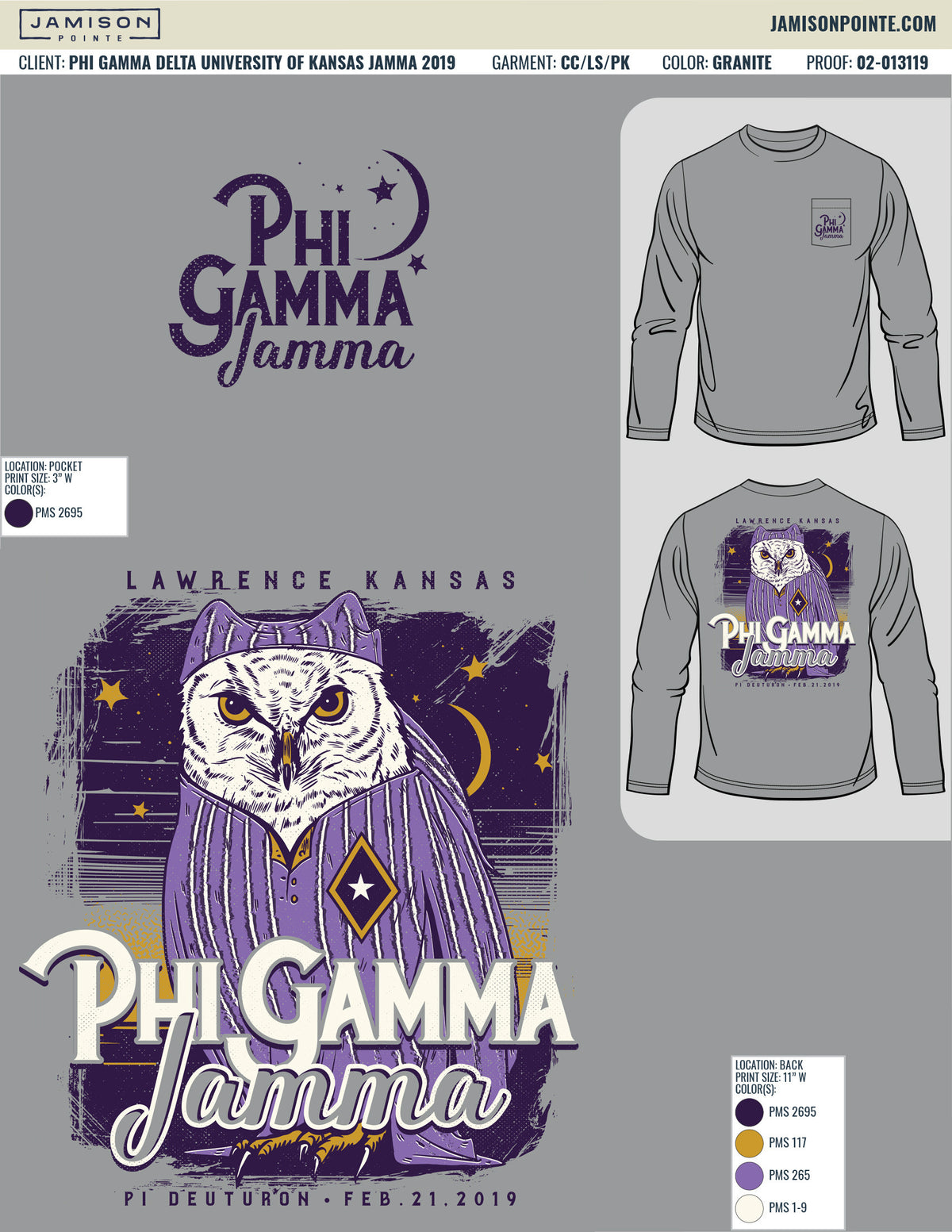 Phi Gamma Delta University of Kansas Jamma T-Shirt