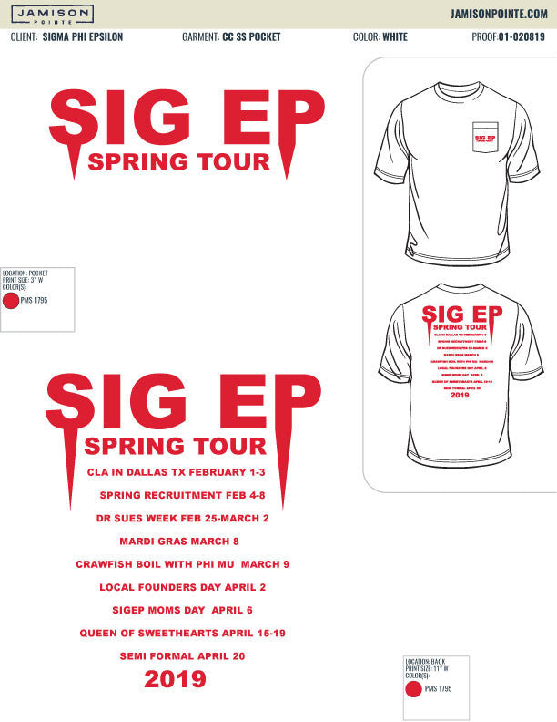 Sigma Phi Epsilon Arkansas Tech University Tour T-Shirt