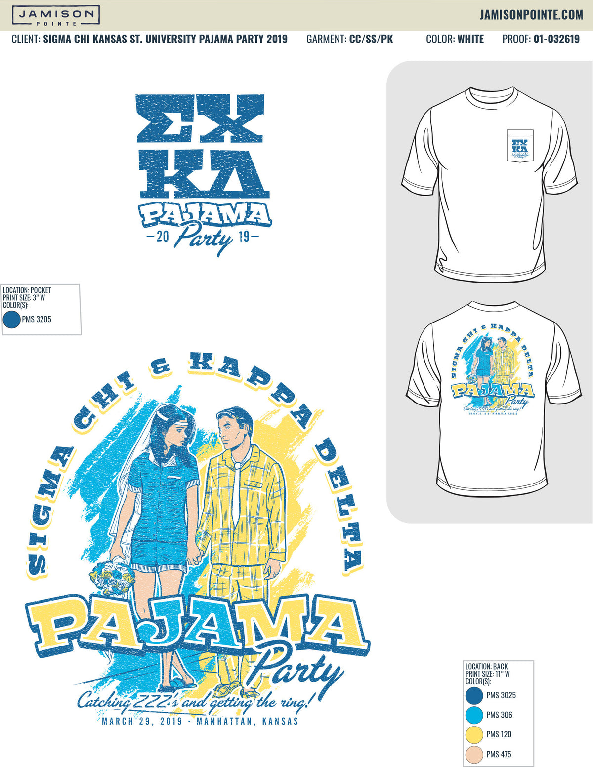 Sigma Chi Kansas State University Pajama Party T-Shirt