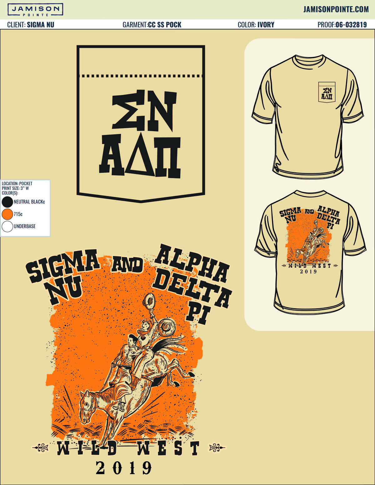 Sigma Nu Georgia Tech Wild West T-Shirt