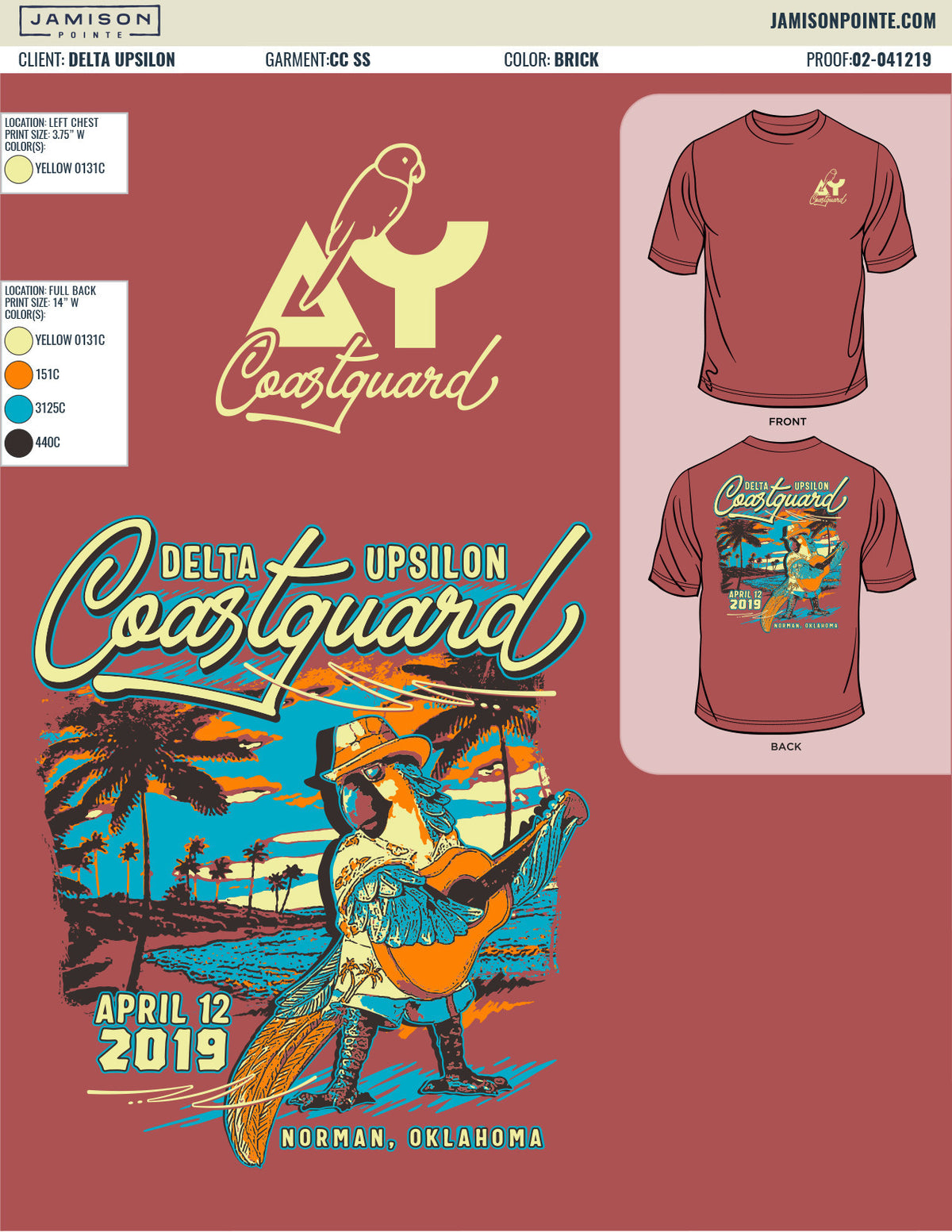 Delta Upsilon University of Oklahoma Coast Guard T-Shirt