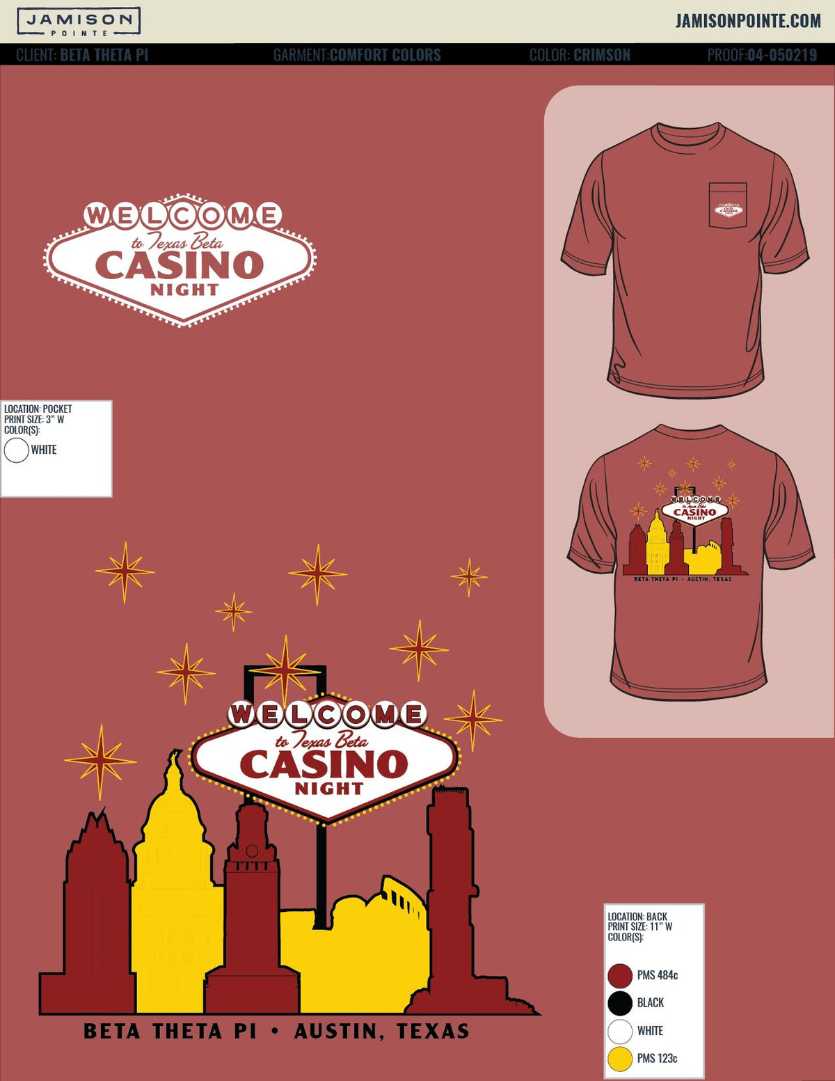 Beta Theta Pi University of Texas at Austin Casino T-Shirt
