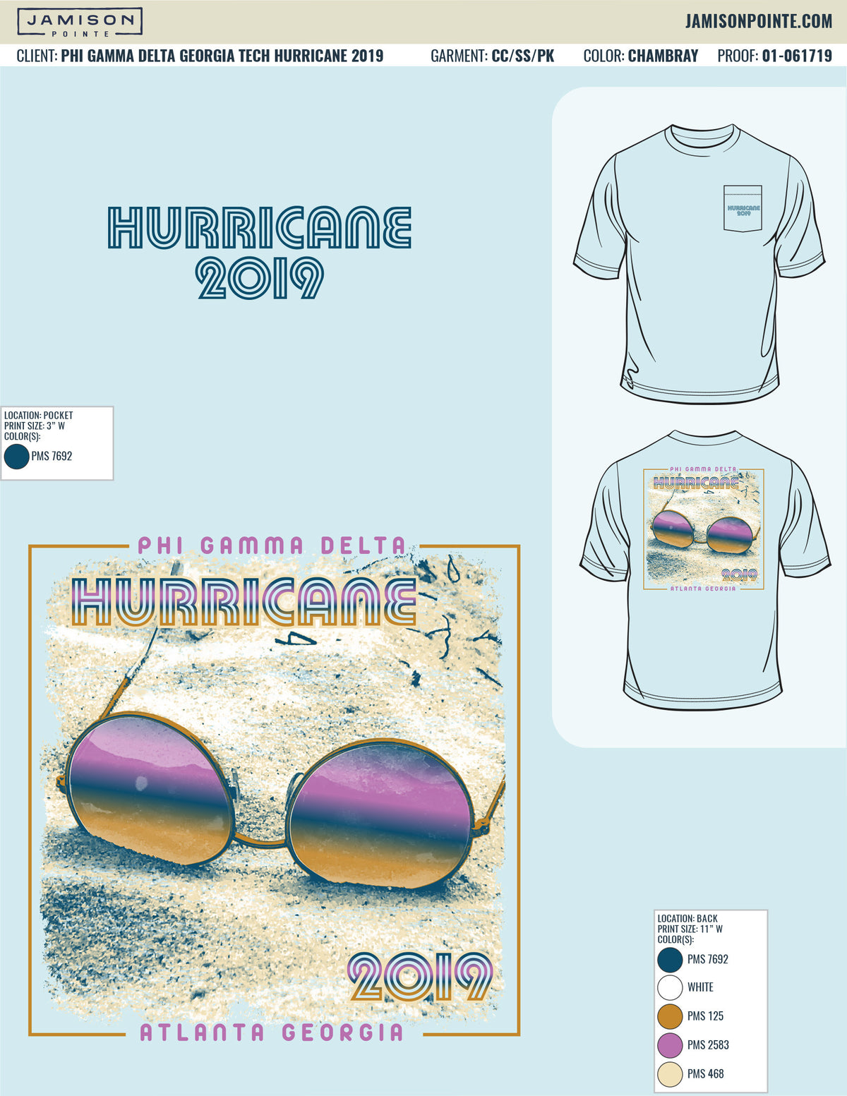 Phi Gamma Delta Georgia Tech Hurricane T-Shirt