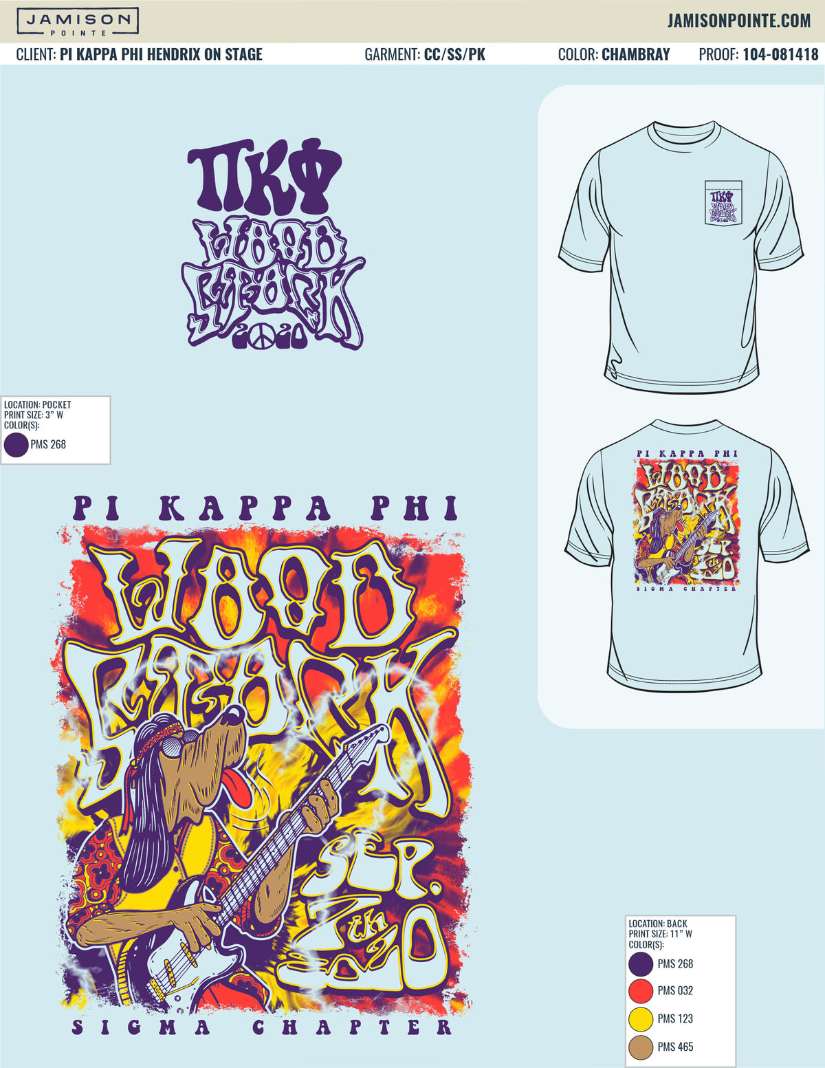 Pi Kappa Phi Hendrix On Stage T-Shirt