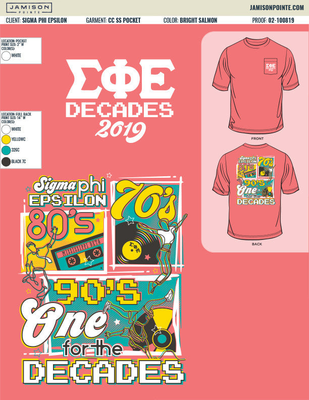 Sigma Phi Epsilon Mississippi State University Decades T-Shirt