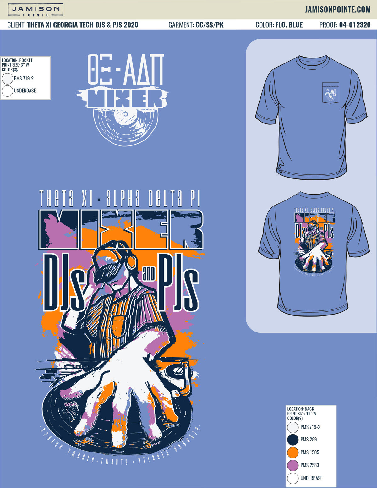 Theta Xi Georgia Tech DJs and PJs T-Shirt
