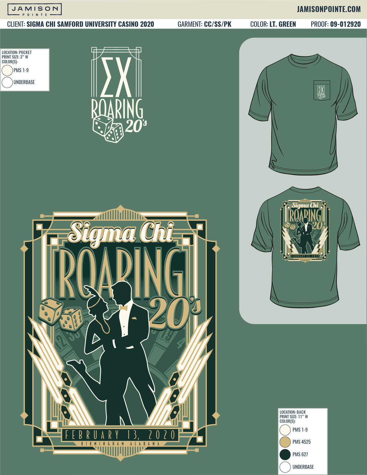 Sigma Chi Samford University Casino T-Shirt
