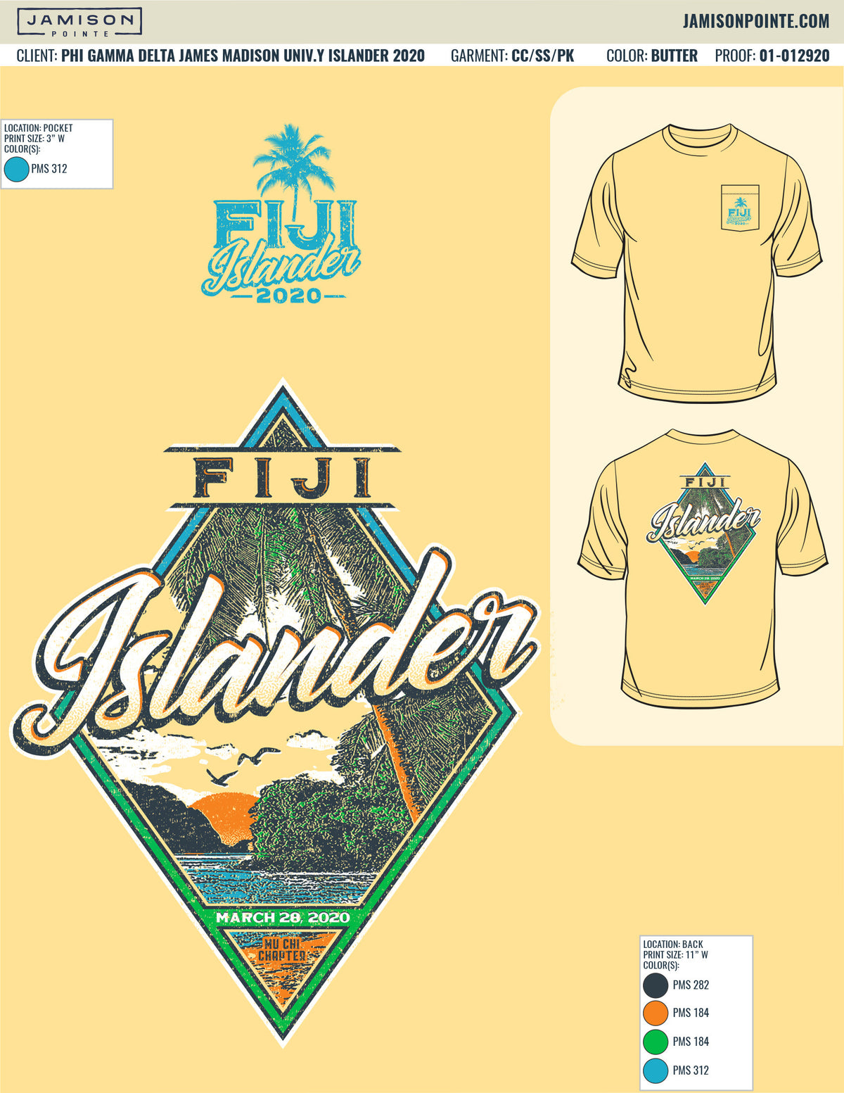Phi Gamma Delta James Madison University Islander T-Shirt