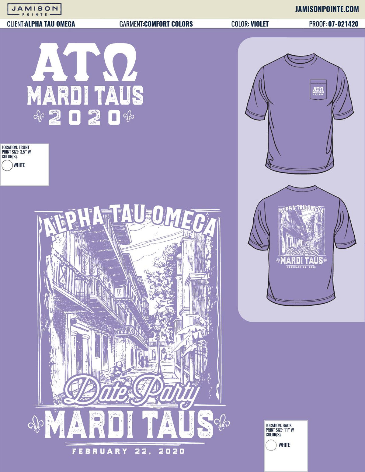 Alpha Tau Omega Virginia Tech Mardi Taus T-Shirt