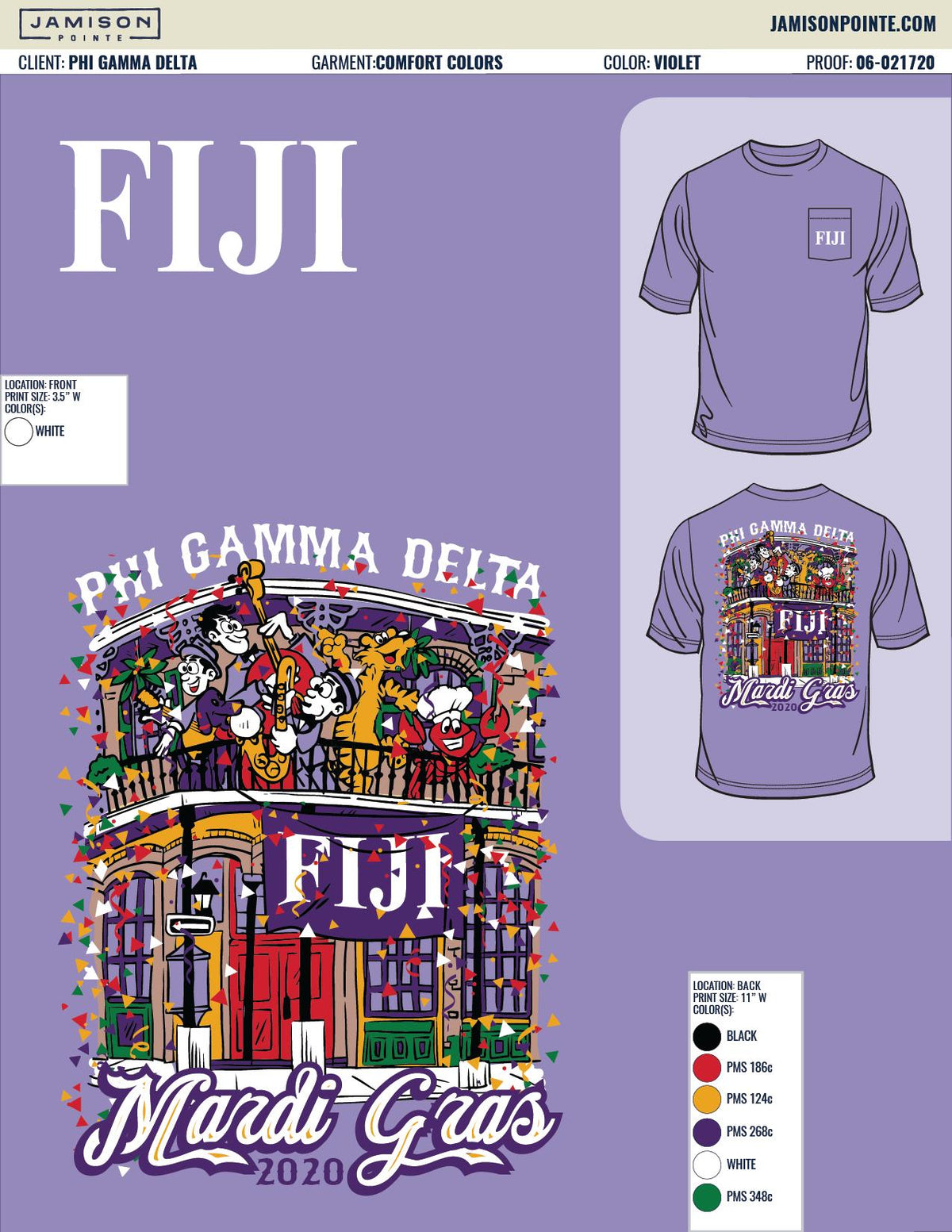 Phi Gamma Delta Louisiana State University Mardi Gras T-Shirt