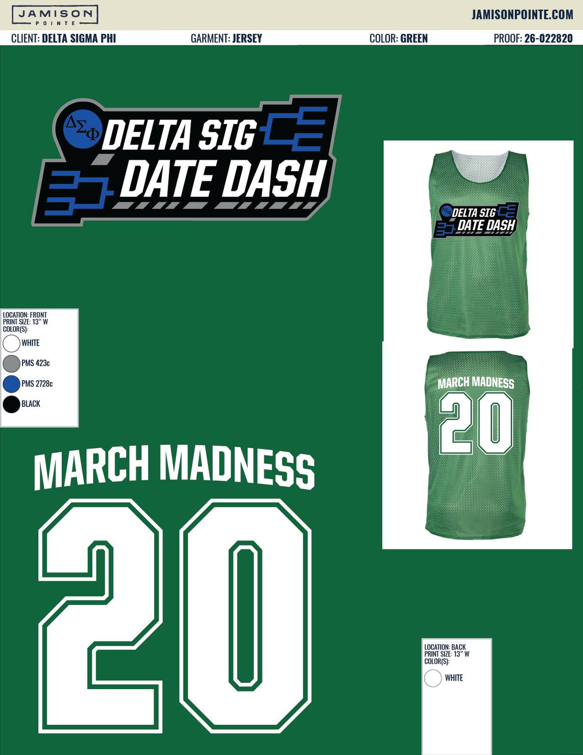 Delta Sigma Phi Washington State University Basketball Date Dash T-Shirt