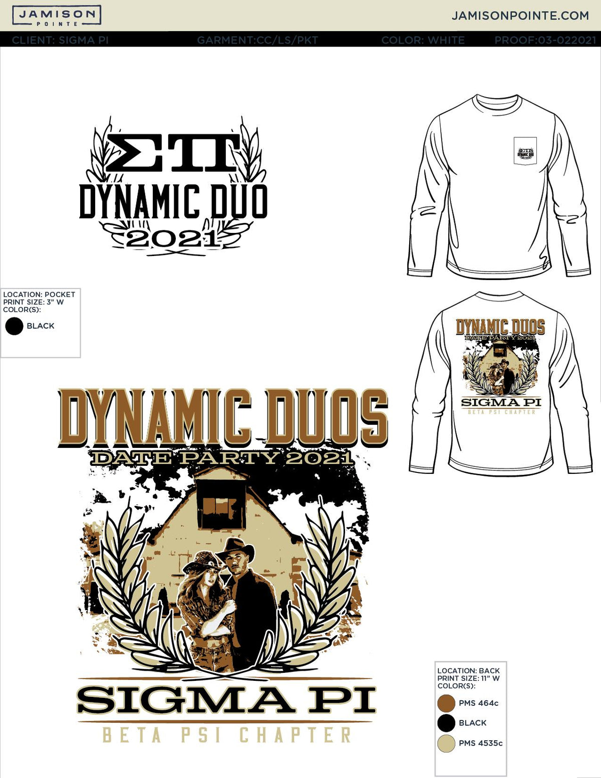 Sigma Pi Middle Tennessee State University Dynamic Duos T-Shirt