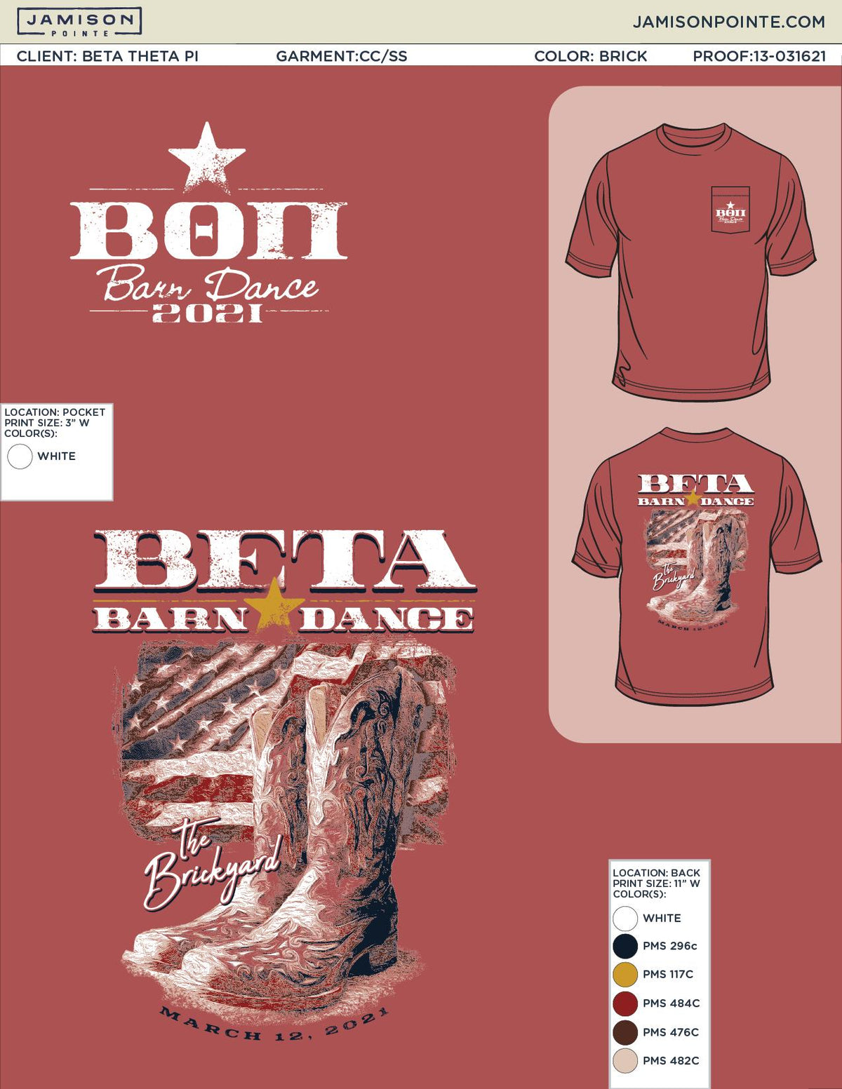 Beta Theta Pi Louisiana State University Barn Dance T-Shirt