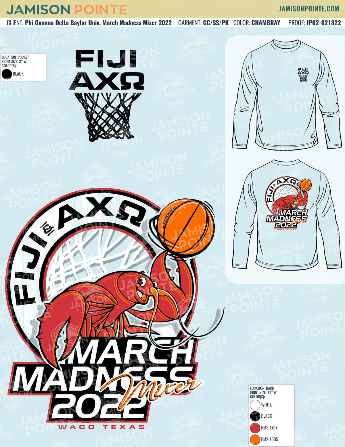 Phi Gamma Delta Baylor University March Madness Mixer T-Shirt