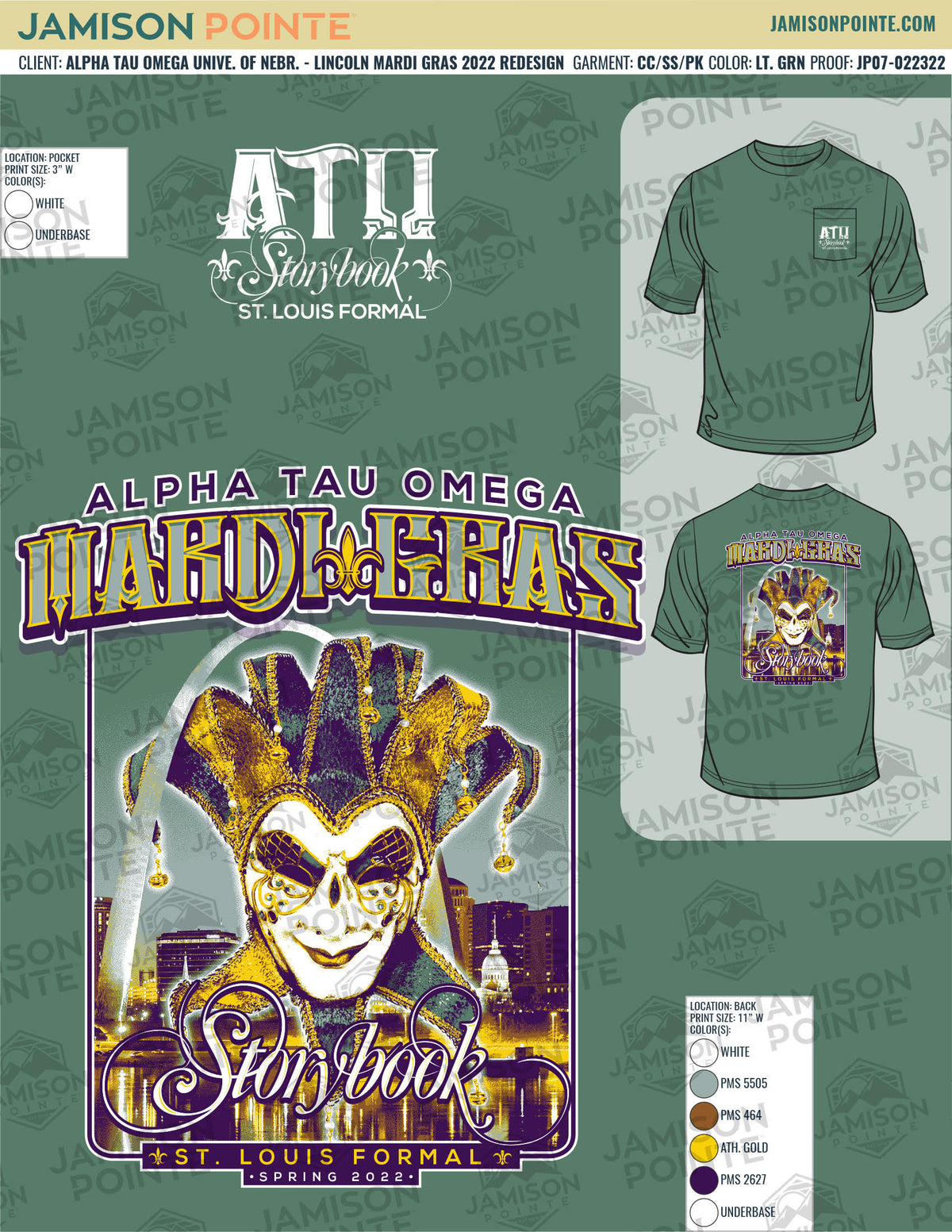 Alpha Tau Omega University of Nebraska - Lincoln Mardi Gras T-Shirt