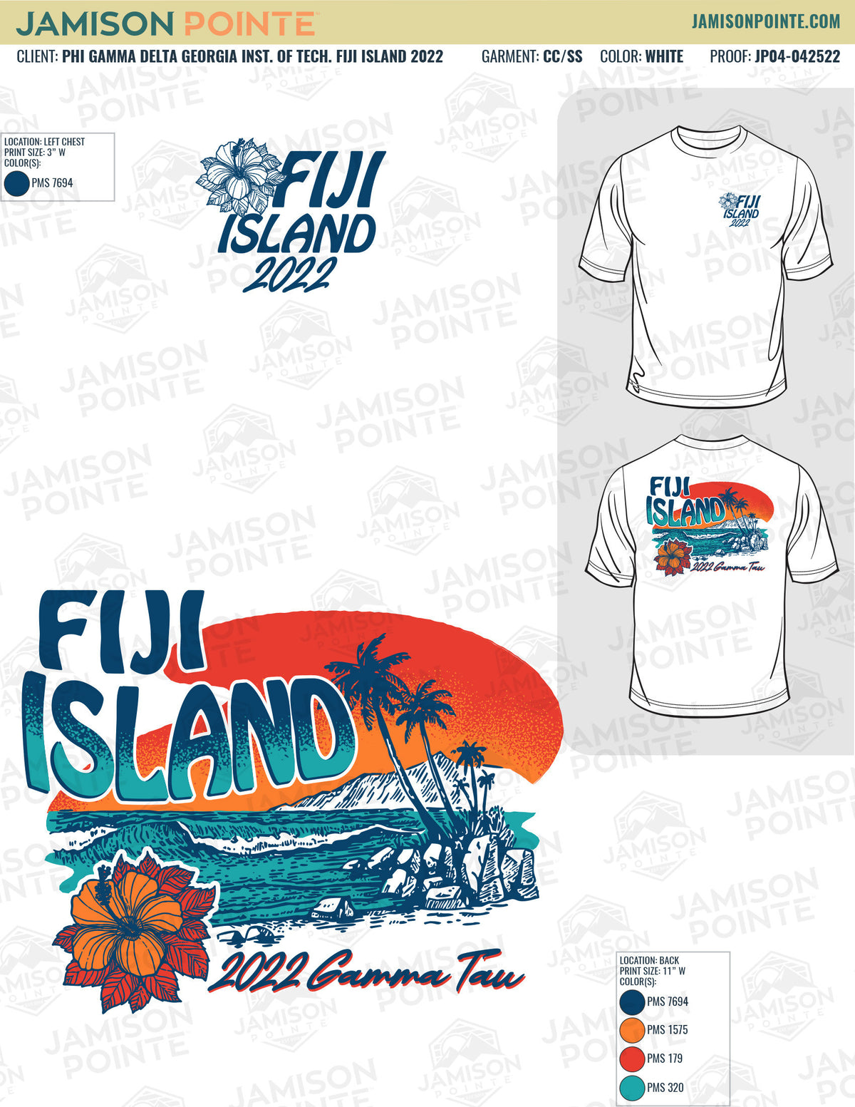 Phi Gamma Delta Georgia Institute of Technology Fiji Island T-Shirt