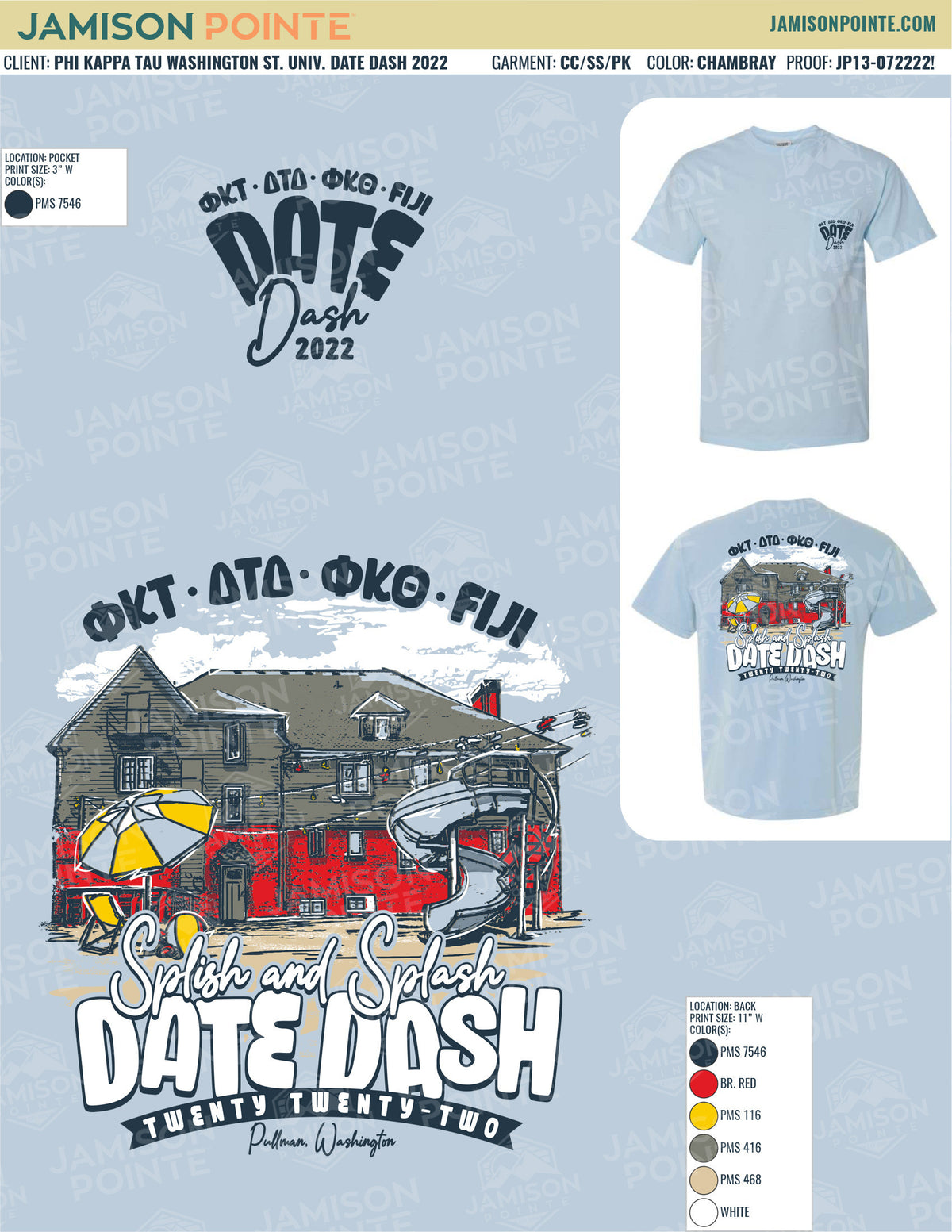 Phi Kappa Tau Washington State University Date Dash T-Shirt