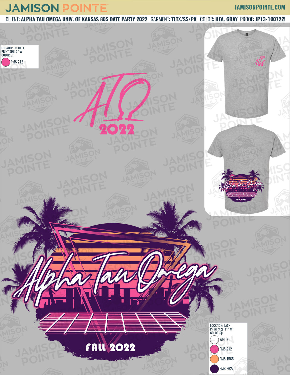 Alpha Tau Omega University of Kansas 80s Date Party T-Shirt