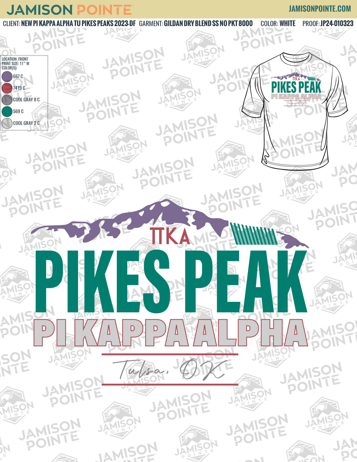 Pi Kappa Alpha University of Tulsa Pikes Peaks T-Shirt