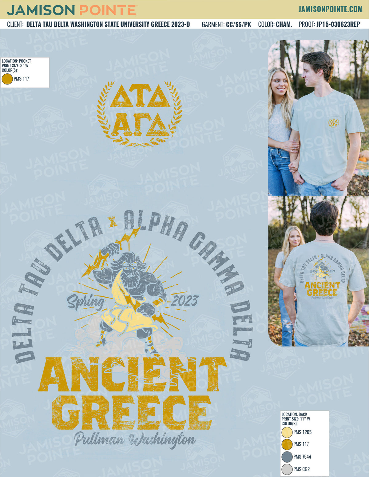 Delta Tau Delta Washington State University Greece T-Shirt