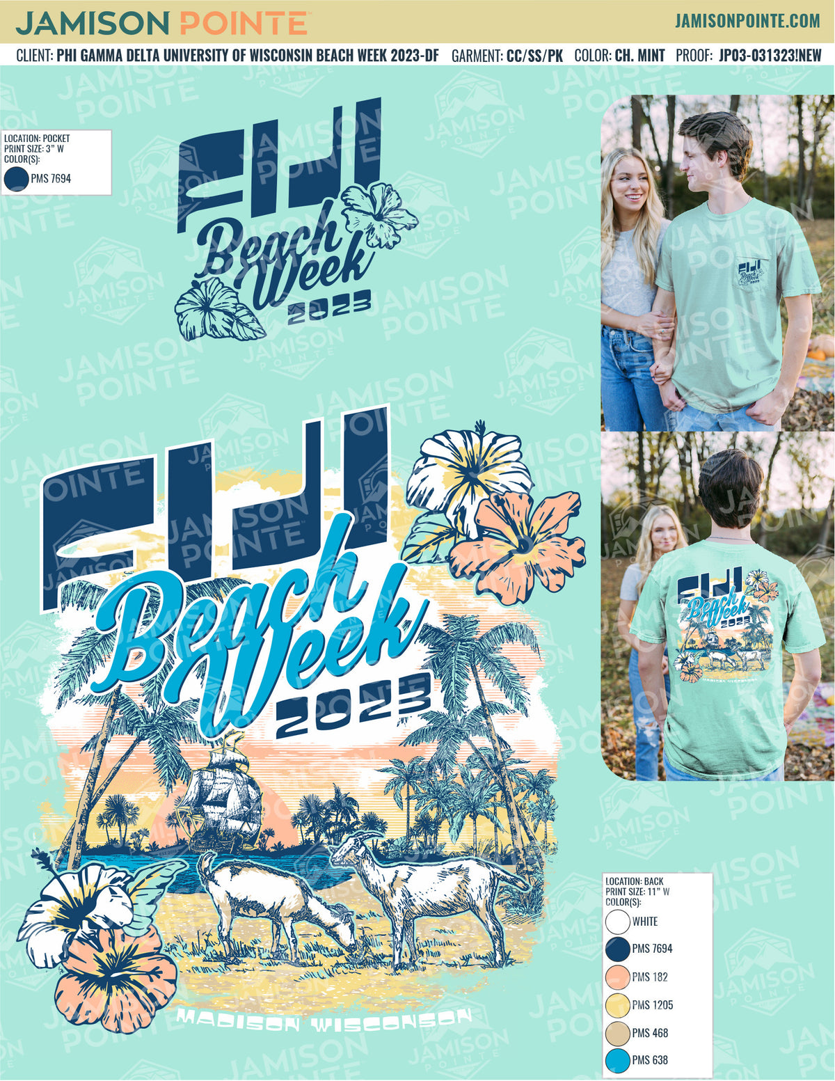 Phi Gamma Delta University of Wisconsin Beach Week T-Shirt